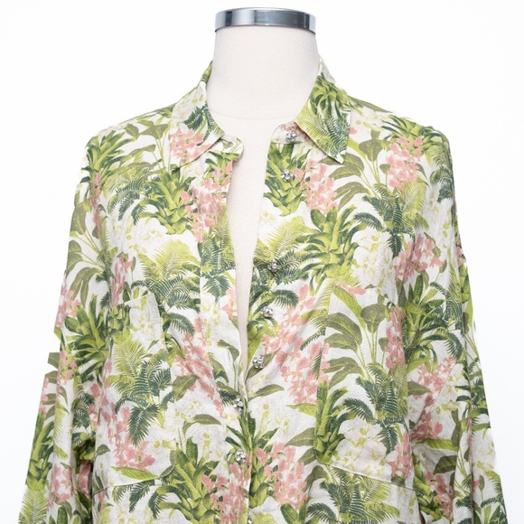 CAMI NYC. New! Belkis Tropical Linen Top - Picture 8 of 13
